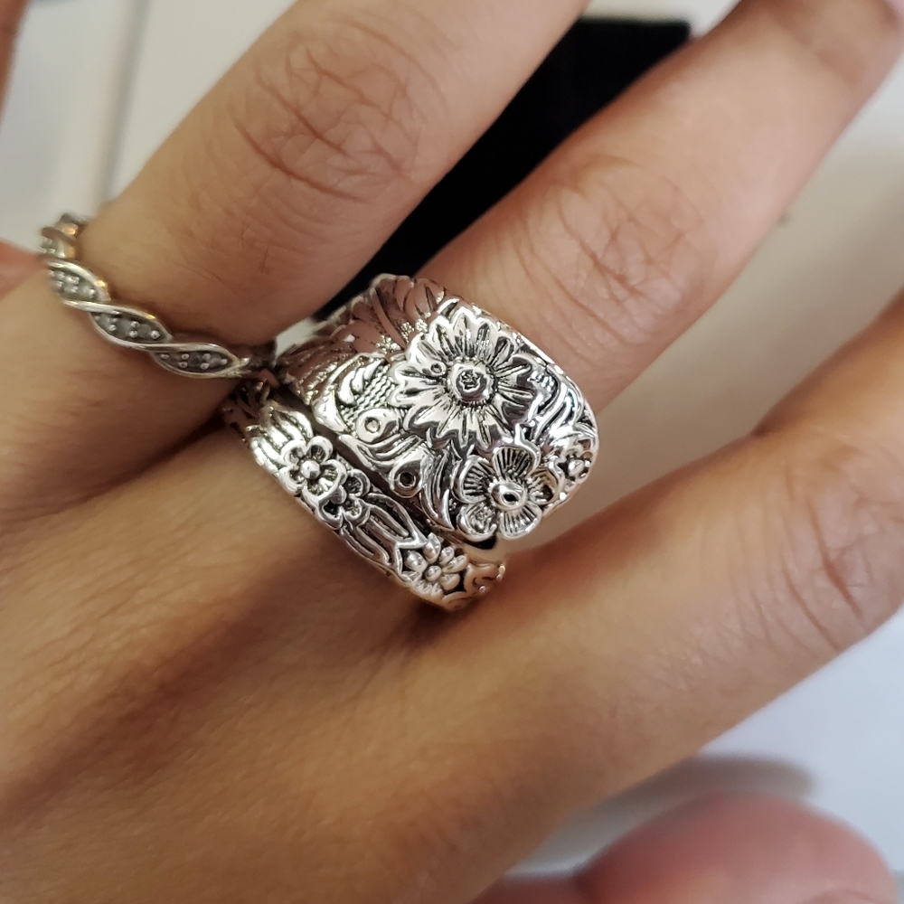 Vintage Sunflower Spoon Ring